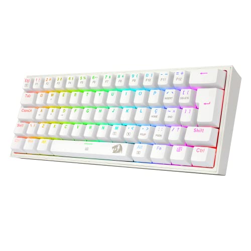 Redragon TECLADO MECANICO GAMER FIZZ RGB BRANCO SWITCH MARROM