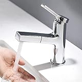 AUSZIEHBARE BRAUSE: Der Waschtisch-Wasserhahn hat eine auf bis zu 40cm ausziehbare Brause, die bietet absolute Flexibilität und Wendigkeit für alle Ihre Anforderungen.