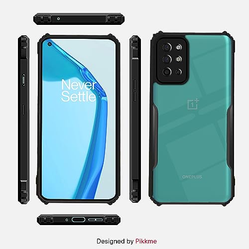 Image of Outlouders Back Cover for OnePlus 8T 5G | Ultra Hybrid Transparent | Full Camera Protection | Raised Edge | Crystal Clear Bumper Case(Black)