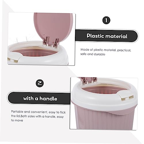 Caneca de basura compacta Hemobllo para cocina 5L rosa miniatura 6