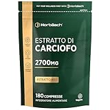 Carciofo Integratore 2700 mg al Giorno | 180 Compresse Vegane | Estratto di Carciofo 40:1 | Alto Dosaggio | Artichoke Leaf Extract Supplement | Horbaach