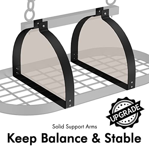 Kes Ceiling Pot Rack 34-Inch Hanging Pot Rack For Kitchen Oval Pot And Pan Rack Matte Black Pot Hanger With 20 S Hooks (For 16" And 24" Stud Mount), Kur221S85-Bk #TOP3