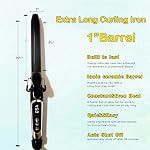 abp 1 Inch Curling Iron Extra long barrel with Ceramic Coating for Long/Medium Hair,LED Display Instant Heat up to 450°F with clamp,Hair Waving Style Tool Girls & Women