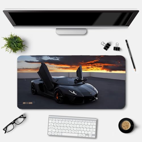 Image of Extended Gaming Mouse Pad for Desk (23x11.5 Inch) - Large Mouse Pad for Office & Home | Non-Slip Rubber Base, Smooth Surface Desk Mat for Laptop, Keyboard & Mouse (Sports Car Edition) (Print 15)