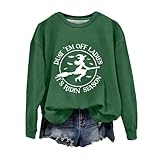 Genérico Ropa De Halloween Mujer Vestido de s de Sudadera con Cuello y Estampado de Temporada de Halloween Dust 'em Off para Mujer Ropa De Halloween Mujer Vestido de s de (Green, XXL)