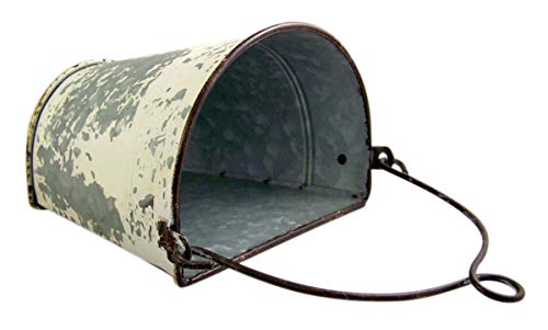 Primitive Galvanized Half Round Bucket Wall Planters, 6 3/4 Inches #TOP3