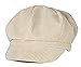 Brcus Women Vintage Newsboy Cabbie Peaked Beret Cap Warm Baker Boy Visor Hat Flat Cap Cream