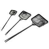 BELLIFFY 3個実用的なフィッシングネット点 長柄付き 軽量ナイロン製 耐破れ仕様 釣り用サルベージネット 小中大 家用水槽 魚すくいとシュリンプキャッチに