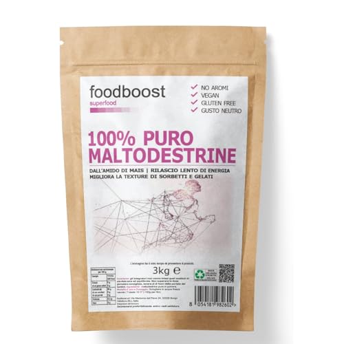 Maltodestrine in polvere foodboost, maltodestrine ciclismo –resistenza – running a rilascio prolungato, addio calo di zuccheri – gluten free. (3 Kg Sforzo Intermedio)
