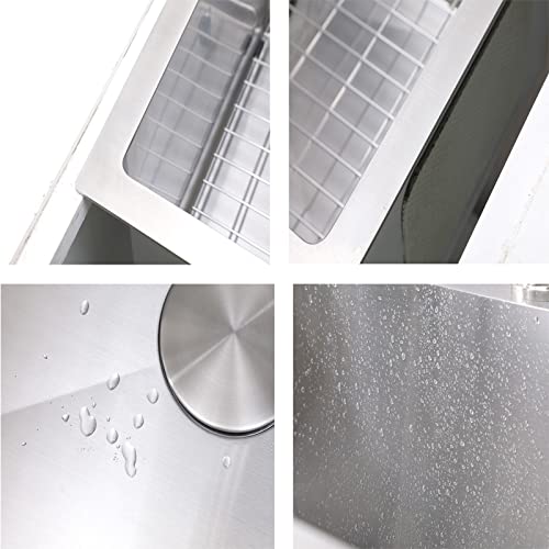 Vapsint 14×18 Inch Stainless Steel Bar Sink Undermount,Ledge Workstation Small Kitchen Sink, Handmade 18 Gauge Single Bowl Wet Prep Sink Rv Kitchen Sink With Accessories #TOP5