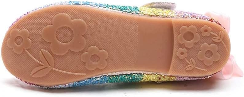 Girl's Rainbow Glitter Mary Jane Shoes Flats Birthday Summer Spring3