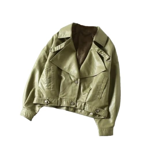 Womens Batwing Sleeve Pu Leather Jackets Boyfriend Style Motorcycles Jacket