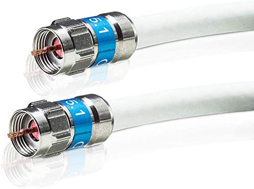 Câble coaxial satellite coaxial Venton XYZm RG6Q CCS 120 dB max. Coax Câble d'antenne satellite blindé 4 voies pour DVB-S / S2 DVB-C et DVB-T / T2 / UKW BK TV télé satellite Digital 1 mètre Cover