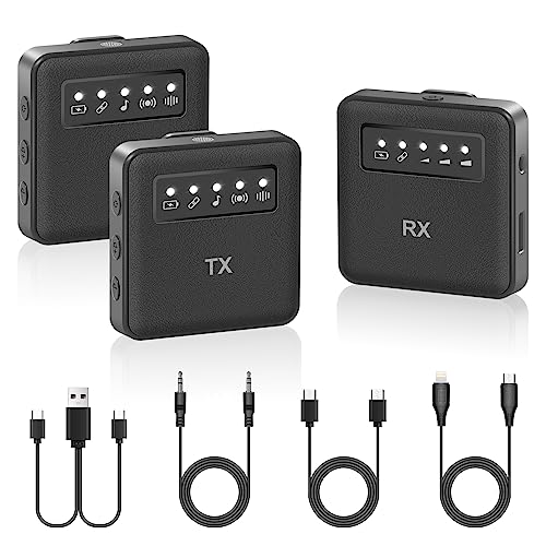 ABSGEEGA Wireless USB Lavalier Lapel Microphone for iPhone& iPad& Cameras& Android Phones Professional Video Recording Lav Mic for YouTube Interview Vlog Livestream & Podcast(NO APP Needed)