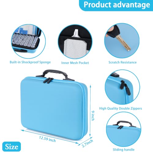 Image of Diamond Art Storage Containers 60 Slots Diamond Painting Accessories and Tools Portable Bead Organizer Boxes for Adults(Macaron - Blue)