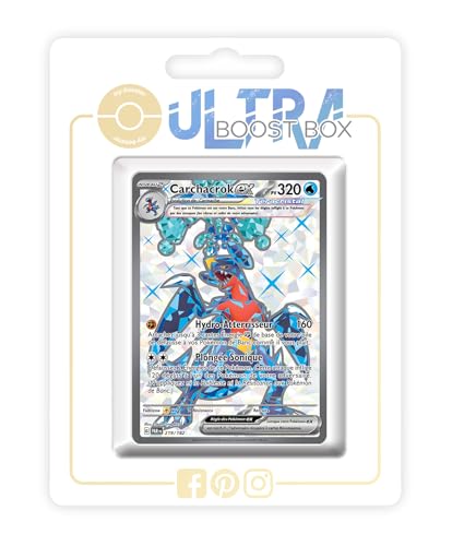 Carchacrok ex 219/182 Full Art Téracristal Secrète - Myboost X Écarlate et Violet 4 Faille Paradoxe - Coffret de 10 Cartes Pokémon Françaises