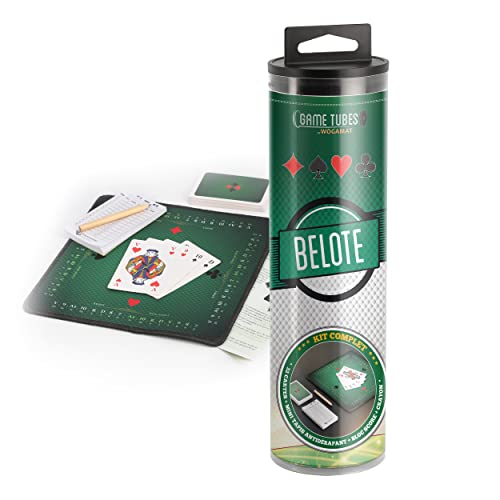 WOGAMAT - Game Tubes Belote - Kit Complet pour Jeu