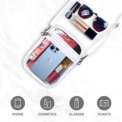 Image of Fibrdoo Clear Crossbody Purse Bag, Clear Bag Stadium Approved with Front Pocket for Concerts Sports Festivals
