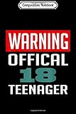  Composition Notebook: Warning Official nager - 18th Birthday 2001 Gift Journal/Notebook Blank Lined Ruled 6x9 100 Pages