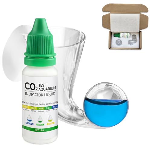 Kit completo per acquario di CO2, test CO2, con soluzione indicatore da 15 ml, kit completo per un monitoraggio preciso degli acquari d'acqua dolce