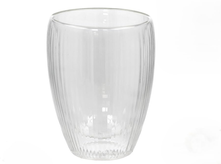 Gerimport Verres en verre transparent Luz Stripes, 350 ml, avec relief à lignes verticales, lot de 6 pièces, passent au lave-vaisselle