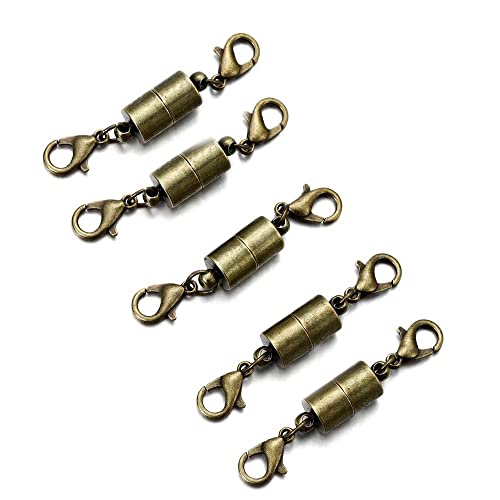 GIVBRO Broches magnéticos de langosta de joyería extensor de pulsera, accesorios para manualidades, bronce, 5 piezas (5 mm de diámetro) Cover