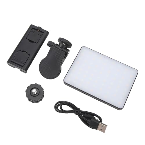 Denash Webcam Light 3 Farbtemperatur Schrittless Dimming Typ C Ladungsclip Füllung Leuchte für Laptop-Besprechungen und Videokonferenz-Abs-Material