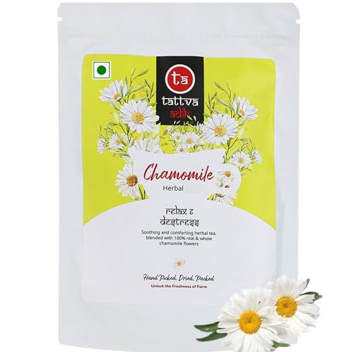 Tattva Adih Chamomile Loose Flower Drink, 100 gm Pouch, Promotes ...