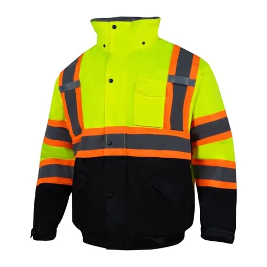 VENDACE High Visibility Reflective Safety Jackets for Men Sherpa Fleece Lined ANSI Class 3 Hi Vis Construction Work Jacket