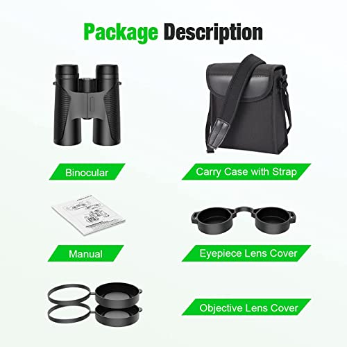Fernglas, 12x42 HD wasserdichtes Fernglas, ausgestattet mit BAK4-Prisma-FMC-Objektiv, geeignet für Vogelbeobachtung… – Bild 8