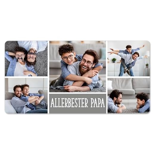 Herz & Heim® XXL Mousepad mit Wunschmotiv – Personalisierbare Schreibtischunterlage mit Foto & Text – Individuelles Mauspad mit eigenen Fotos (Fotocollage)