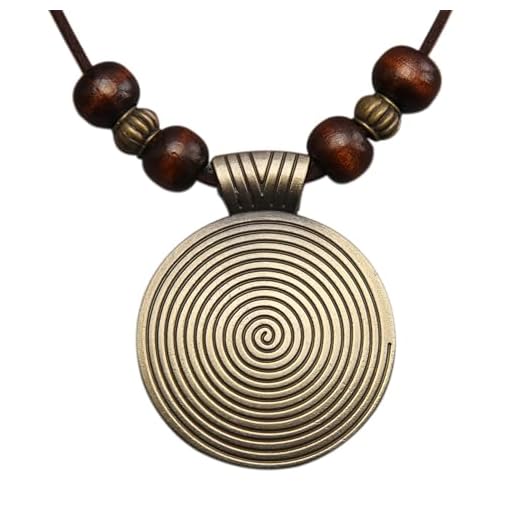 Bjesinmo Vintage Necklace Wooden Pendant Long Necklaces for Women Boho Ethnic Style Handmade Jewelry Bohemian Necklaces for Women