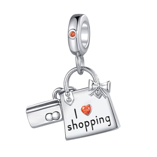 Abalorio de tarjeta de crédito I Love Shopping para pulseras Pandora