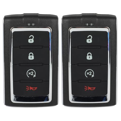 ALEGE Keyless Entry Remote Car Key Fob Fits for 2022-2023 for Jeep for Wagoneer 5.7L 2021-2023 for Jeep for Grand Cherokee L 5.7L 2021-2023 for Jeep for Grand Cherokee L 3.6L 2 PCS 4 Buttons 433MHZ