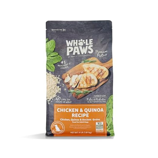 Whole Paws by Whole Foods Market, Adult Dog Food, Chicken & Quinoa Recipe, 4 Pound
