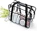 Louise Maelys Travel Clear Makeup Handbag Large Toiletry Cosmetic Organizer Bag Waterproof