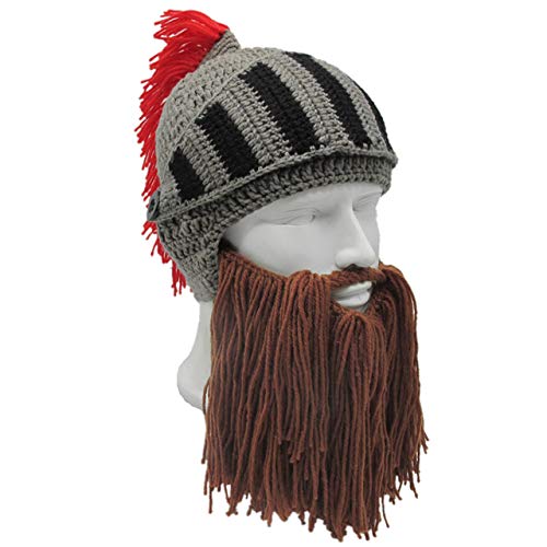 Faleto Wig Beard Hats Creative Original Funny Knit Hat Handmade Winter Beard Facemask Coffee #TOP1