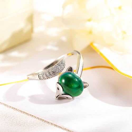 Anel de humor ajustável para mulheres que mudam de cor prata anel de pedra de humor anel de mudança