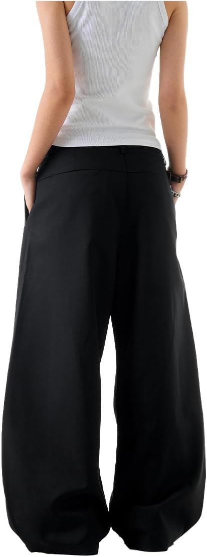 AIFARLD Mens Baggy Dress Pants Business Casual Wide Leg Zipper Fly Pleated Loose Banana Suit Trousers with Pocket - Image 2