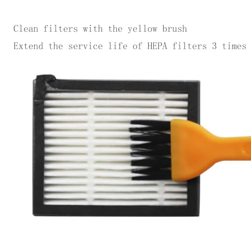 Image of Replacement Parts Compatible with iRobot Roomba I, E & J Series i7 i7+ i2 i3 i3+ i4 i4+ i6 i6+ i8 i8+ /Plus j6+ j7 E5 E6 E7, 1 Set of Multi-Surface Rubber Brushes, 4 HEPA Filters, 4 Side Brushes