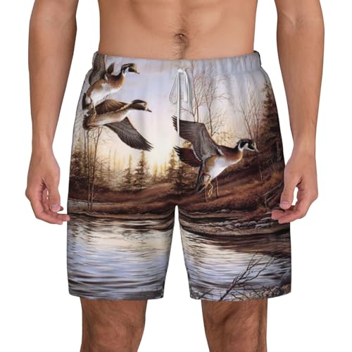 Short de bain pour le surf et la plage, maillot imprimé colverts Mallard Ducks