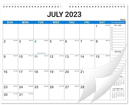 2023-2024 Wall Calendar - 18 Monthly Wall Calendar, Jul. 2023 - Dec. 2024, 15" x 11.5", Large Blocks with Julian Dates, Twin-Wire Binding, Suitable for Hanging on the Wall