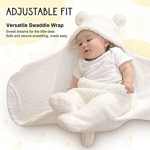 Image of BRANDONN Baby Blankets New Born Combo Pack of Wearable Swaddle Wrapper Security Blanket for Kids for 0-6 Month Babies (White, Pink, 70 cm x 70 cm)