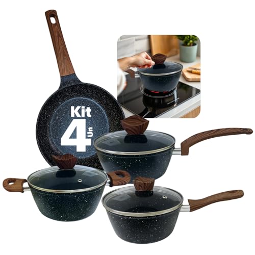 Jogo de Panelas Ceramica Premium 7 Peças Antiaderentes de Revesti...