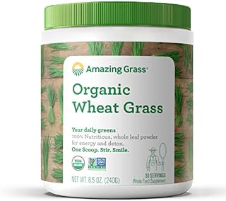 Amazing Grass Wheat Grass Powder: 100% Whole-Leaf Wheat Grass Powder for Energy, Detox