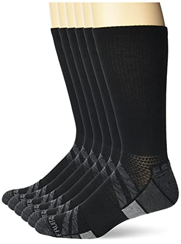 Fruit of the Loom Men's Breathable Performance Cushioned Socks-6 Pair Pack
