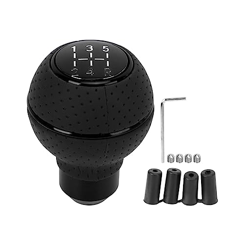 Perilla de cambio de 5 velocidades universal coche pomo manual negro M8 M10 M12
