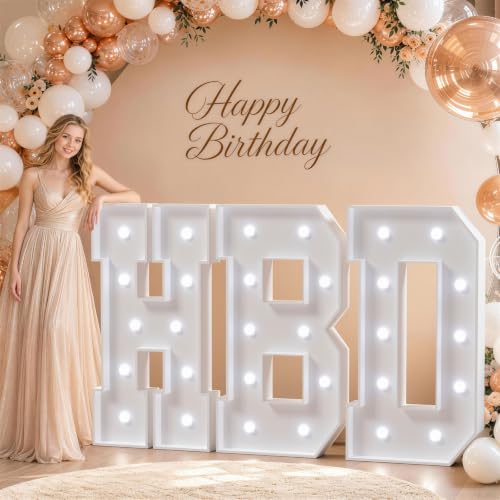 Image of Marquee Numbers, 4FT Marquee Light Up Numbers 6 With Cool Light | Large Numbers with Cool light for 16th 60th Birthday Party Decorations, Anniversary Decor 22 Pcs Accessory Set