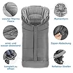 Zamboo Fußsack für Joie Buggy Sportwagen (passend für Litetrax, Mytrax, Chrome) - Winterfußsack für Kinderwagen, mit Reflektor, Kapuzenfunktion & Tasche - Grau