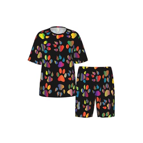 Pijama de hombre divertido con estampado de huellas de perro para momentos de relax en casa 5